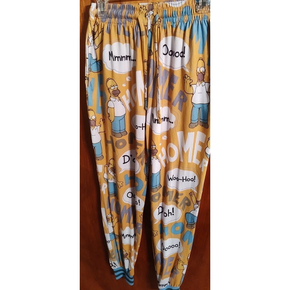 Men's The Simpsons Jogger Sleep Lounge Pants Cartoon Homer D'oh! Size Medium